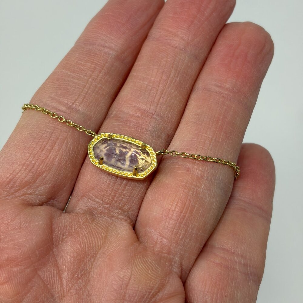 Kendra Scott Glass Stone Elisa Pendant Necklace in light Pink